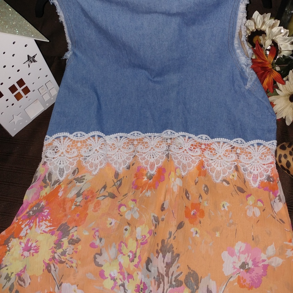181 jeaniemade size medium jean vest - Picture 2 of 2